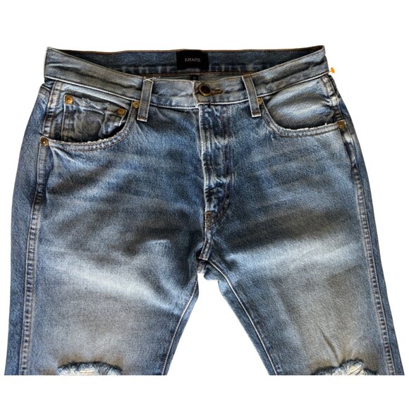 Khaite High-Rise Straight-Leg Distressed Jeans Designer Denim Quiet Luxury 24 - Picture 3 of 5